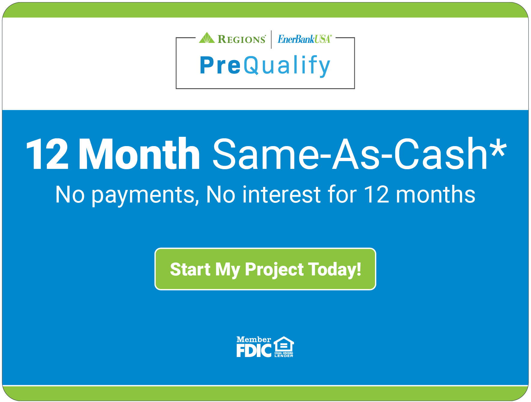 12 months same as cash loan - Call for details or click here to apply.